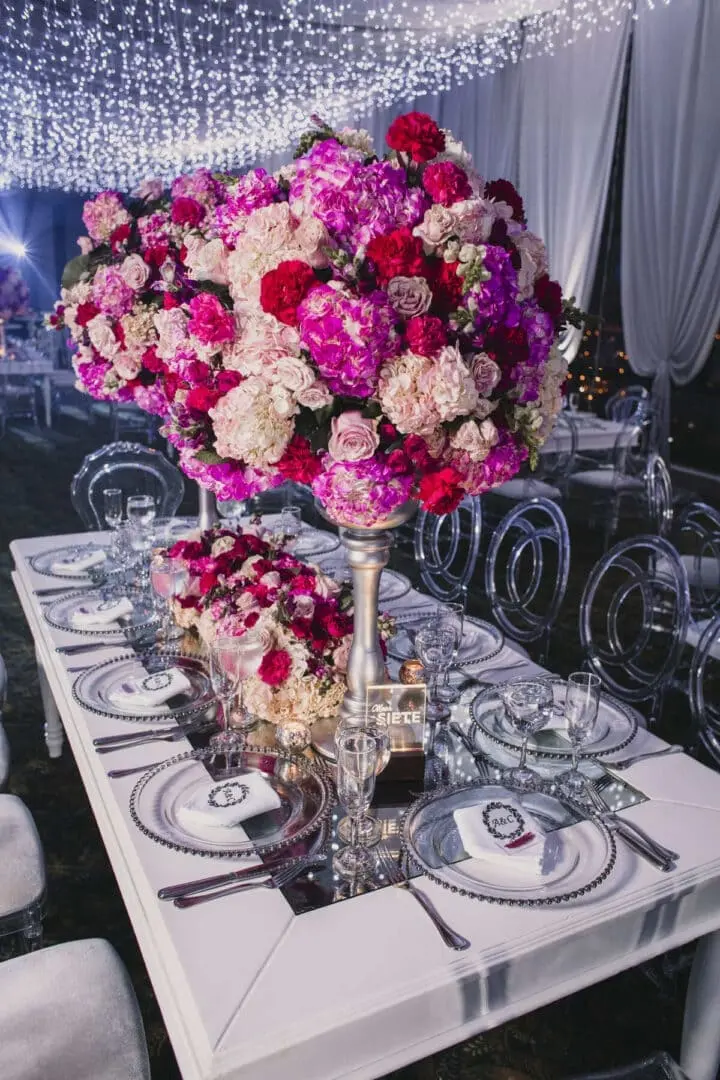 flores en rosado y fucsia